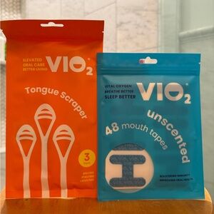 VIO2 Tongue Scraper and Mouth Tapes Set